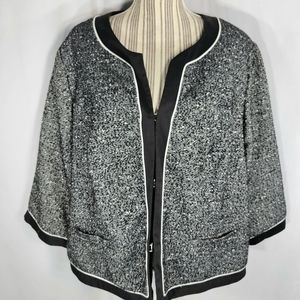 Fashion Bug Black & White Hook & Eye Closure Jacket Plus Size 26